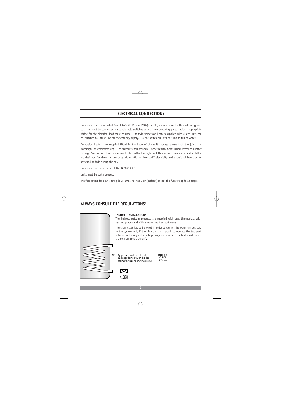 Electrical connections, Always consult the regulations | Redring DC3810 User Manual | Page 8 / 24
