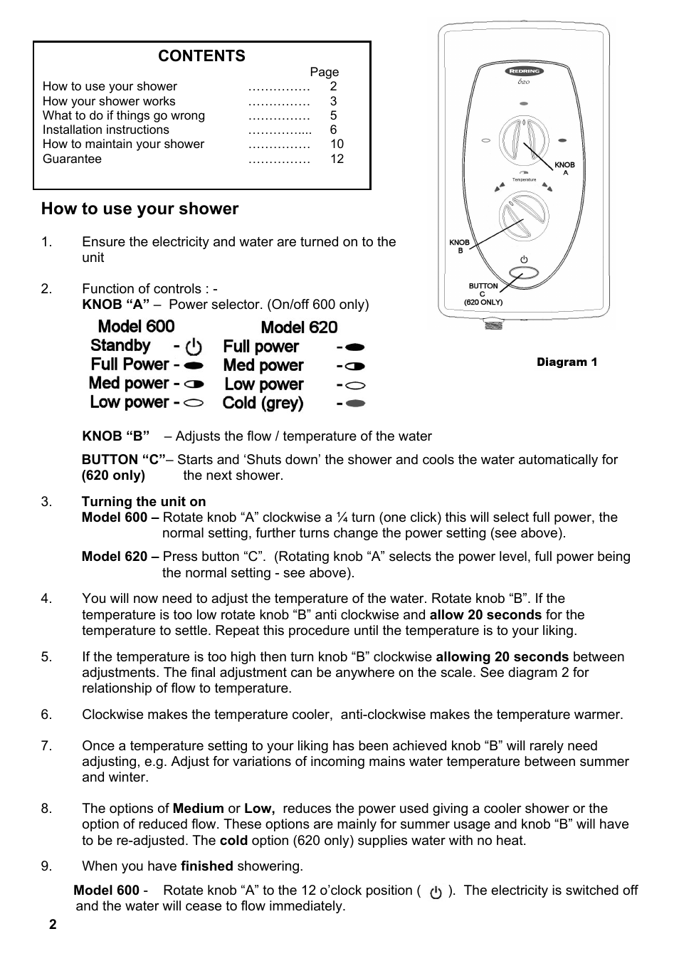 Redring 620 User Manual | Page 2 / 12