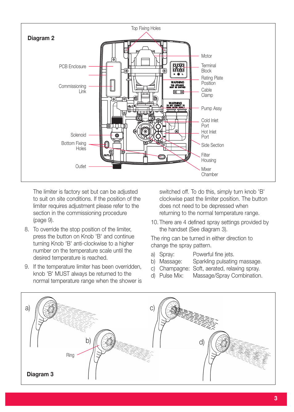 A) b) c) | Redring Expressions 520M/520TS User Manual | Page 3 / 12