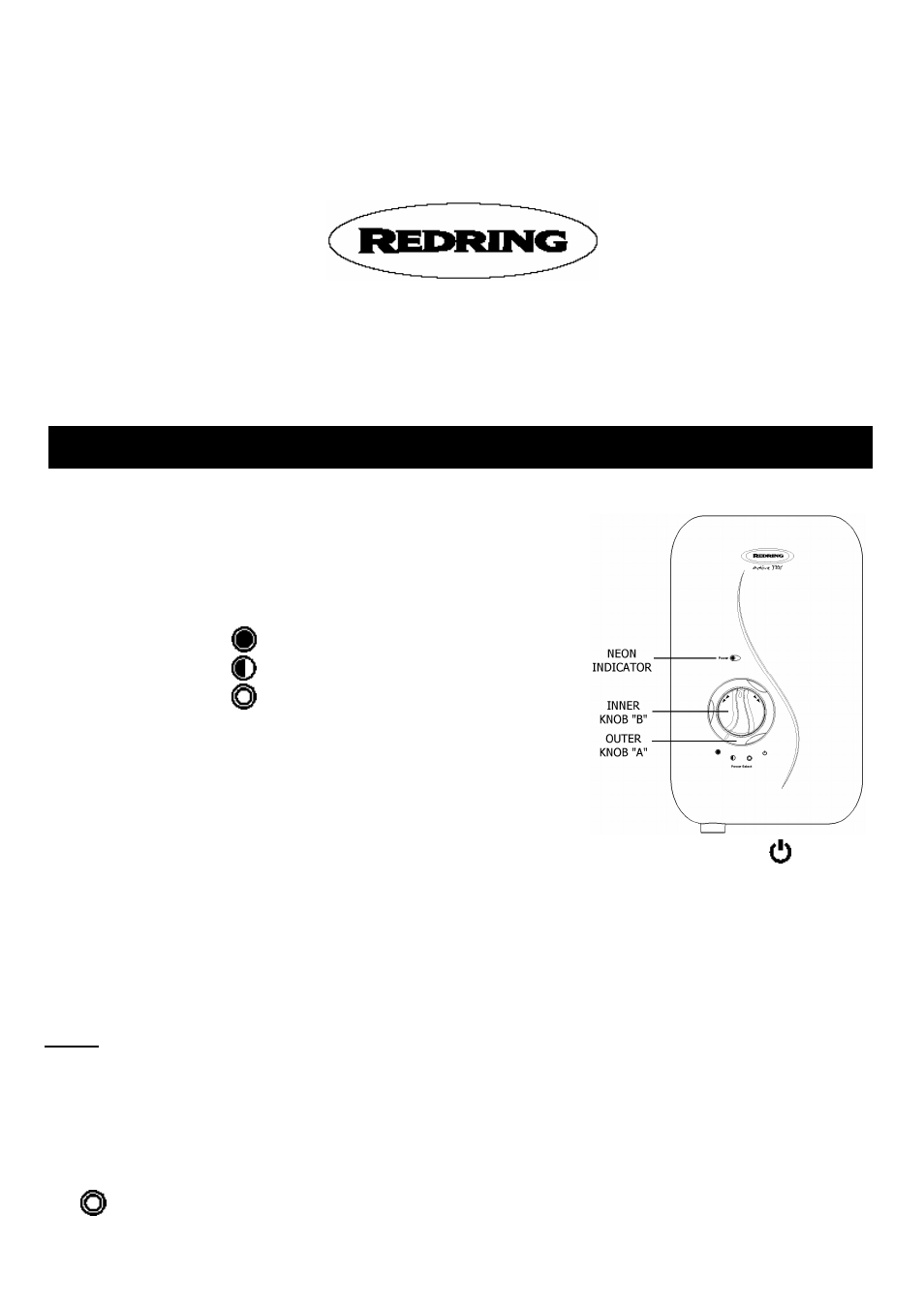 How to use your active 320s shower (summary) | Redring 320S User Manual | Page 12 / 13