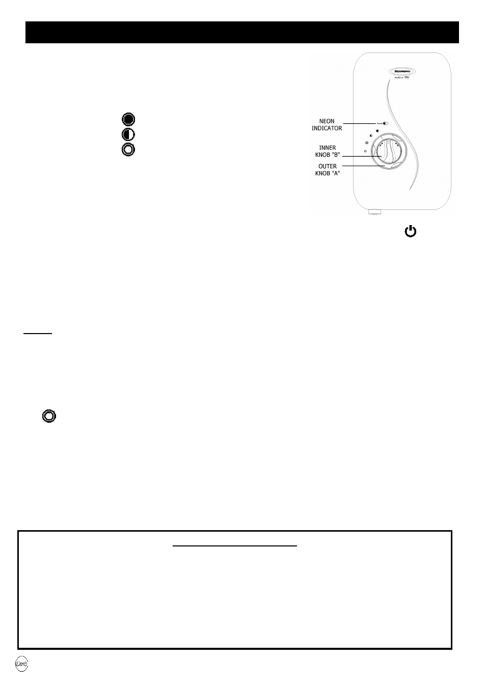 How to use your active 350s shower (summary) | Redring 350S User Manual | Page 12 / 12