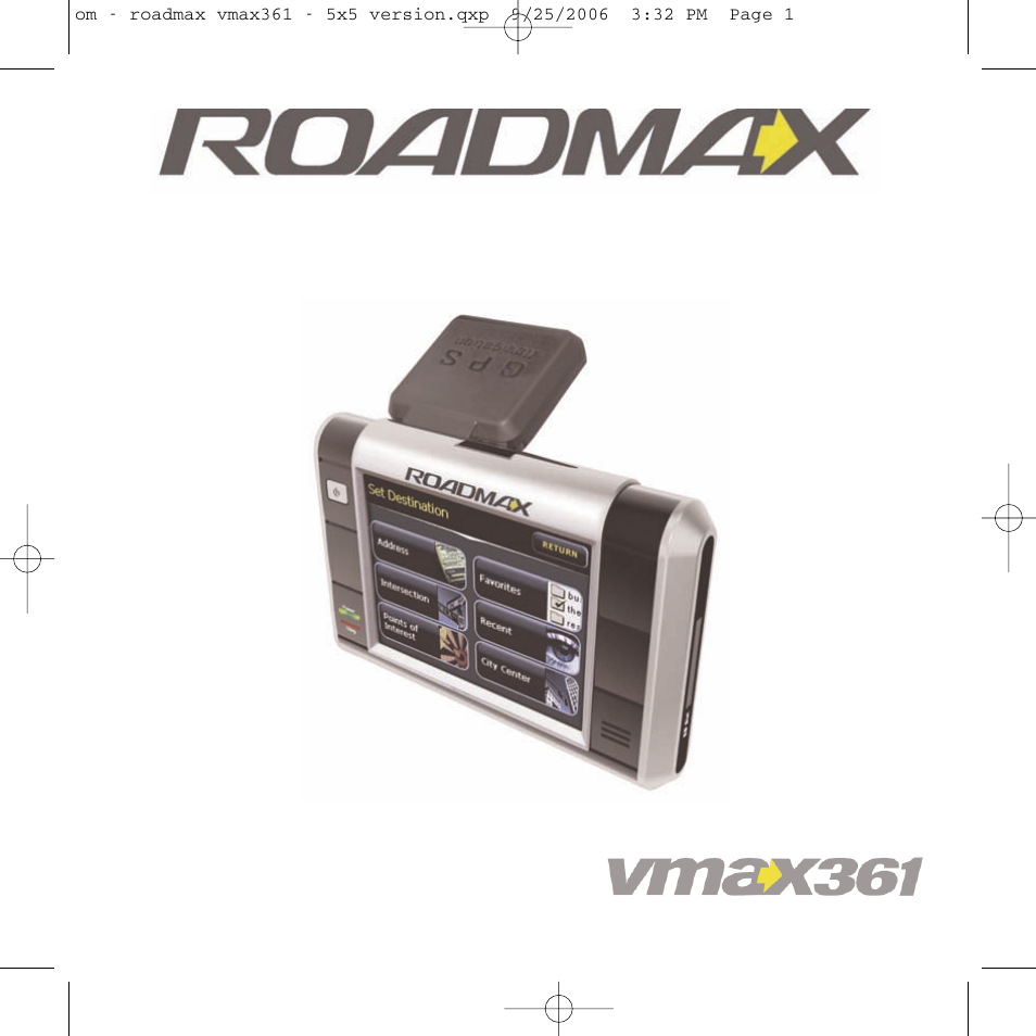 Roadmax VMAX361 User Manual | 36 pages