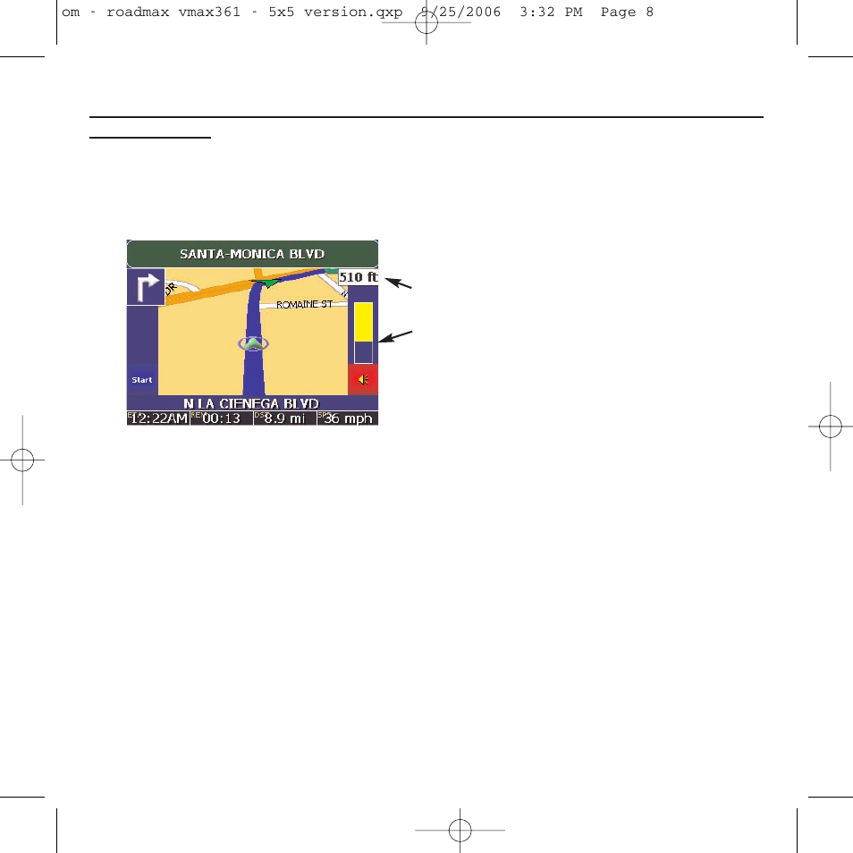 Navigation screen: view modes, Basic operations | Roadmax VMAX361 User Manual | Page 15 / 36