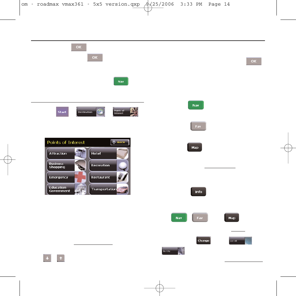 Let’s go somewhere, Locate a point of interest (poi) | Roadmax VMAX361 User Manual | Page 21 / 36