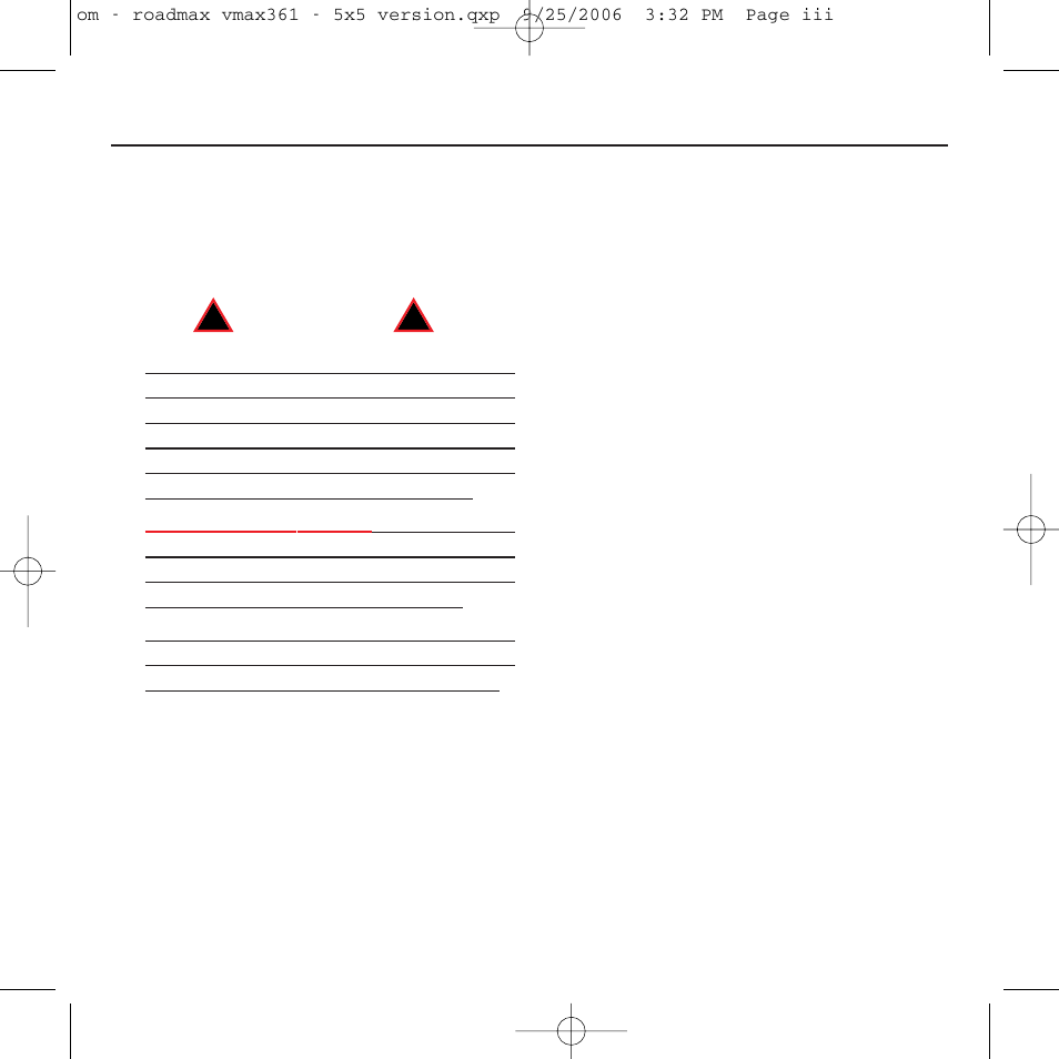 Precautions & warnings, Warnings | Roadmax VMAX361 User Manual | Page 6 / 36