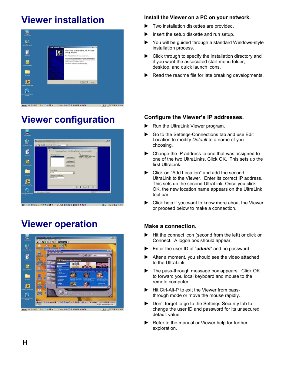 Viewer installation, Viewer configuration, Viewer operation | Rose electronic UL-V3 User Manual | Page 12 / 74