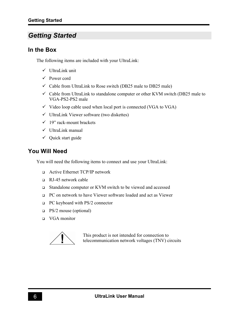 Getting started, You will need | Rose electronic UL-V3 User Manual | Page 24 / 74