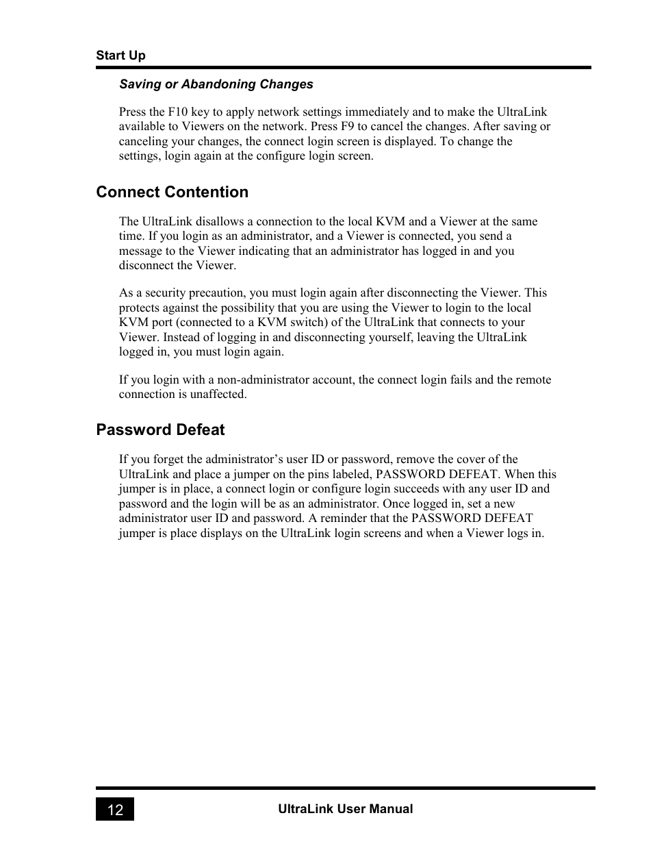 Connect contention, Password defeat | Rose electronic UL-V3 User Manual | Page 30 / 74