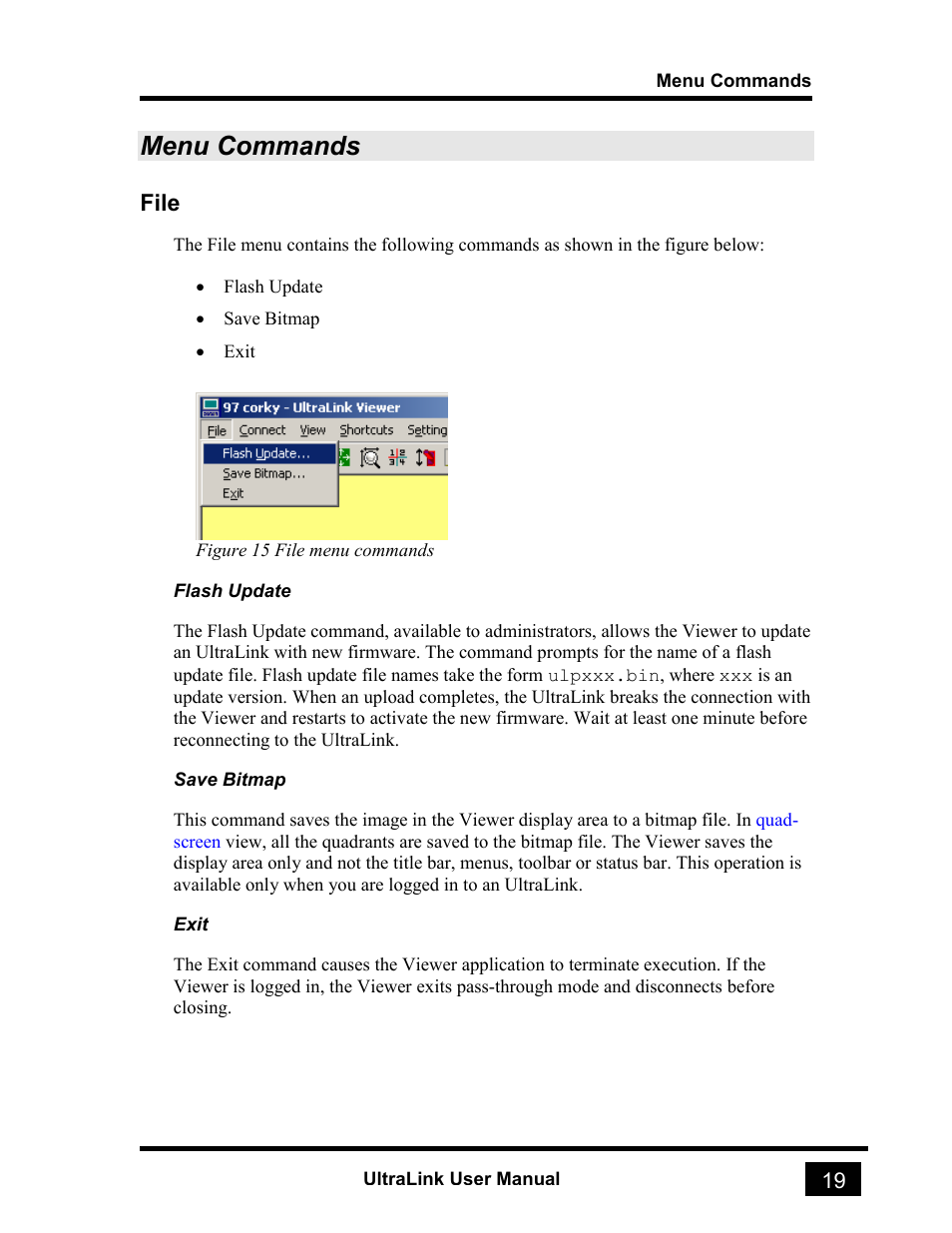 Menu commands, File | Rose electronic UL-V3 User Manual | Page 37 / 74