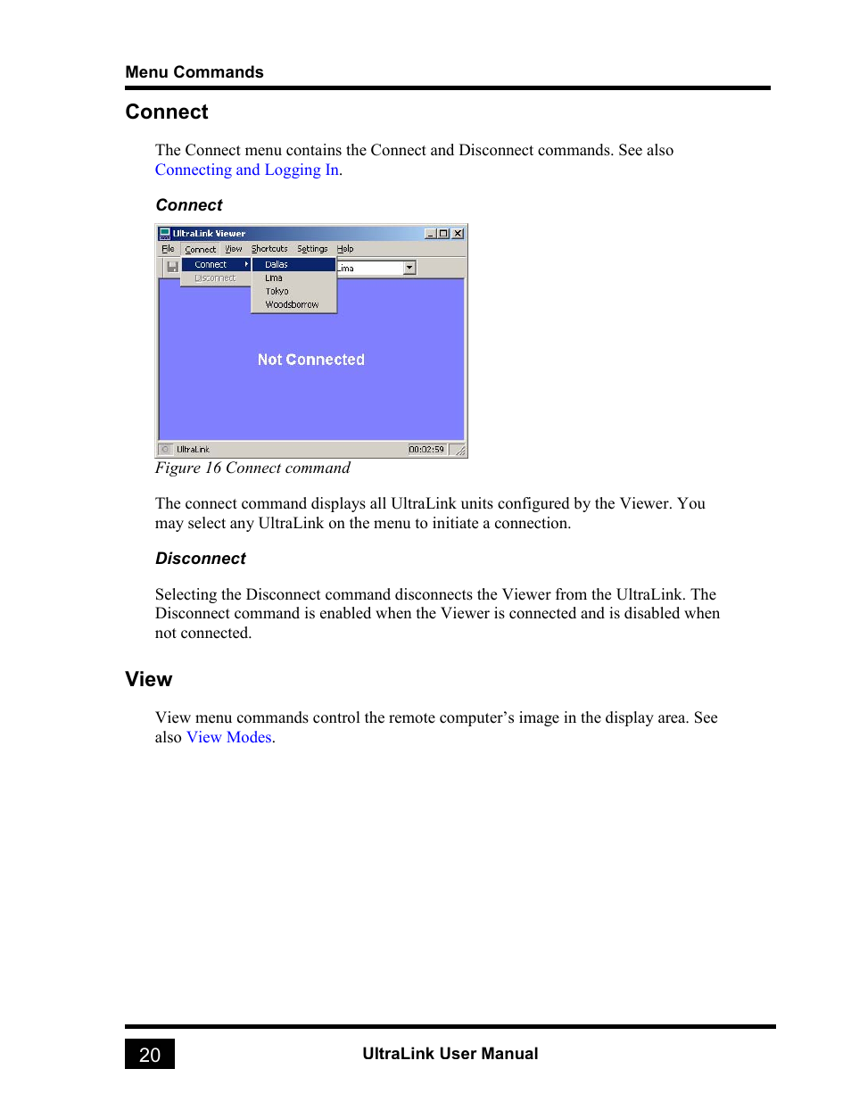 Connect, View | Rose electronic UL-V3 User Manual | Page 38 / 74