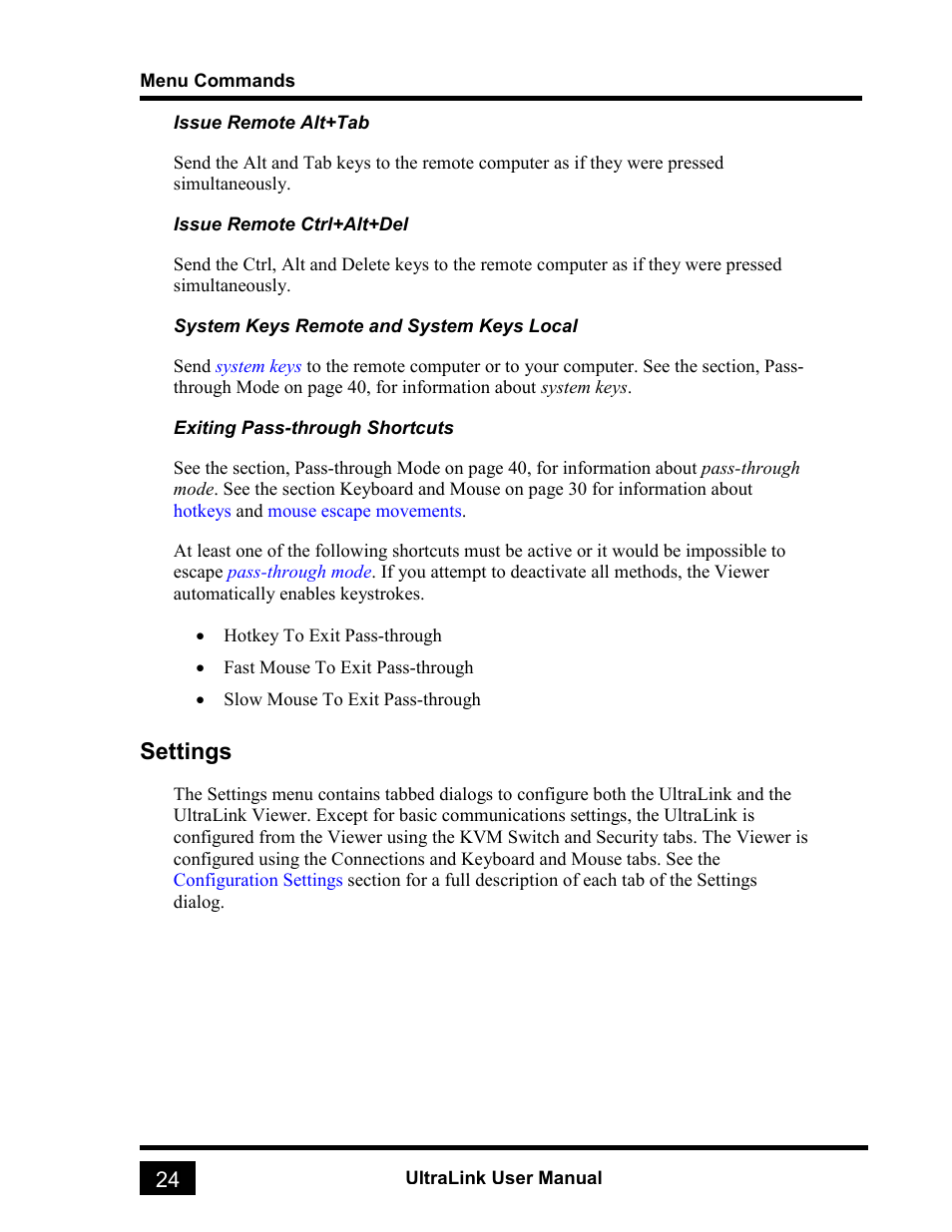 Settings | Rose electronic UL-V3 User Manual | Page 42 / 74