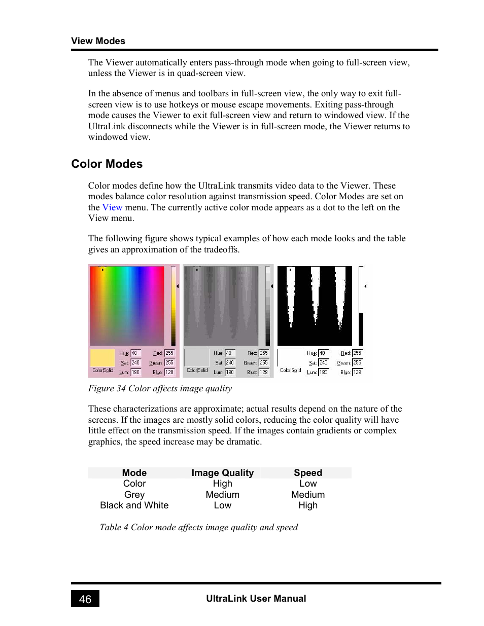 Color modes | Rose electronic UL-V3 User Manual | Page 64 / 74