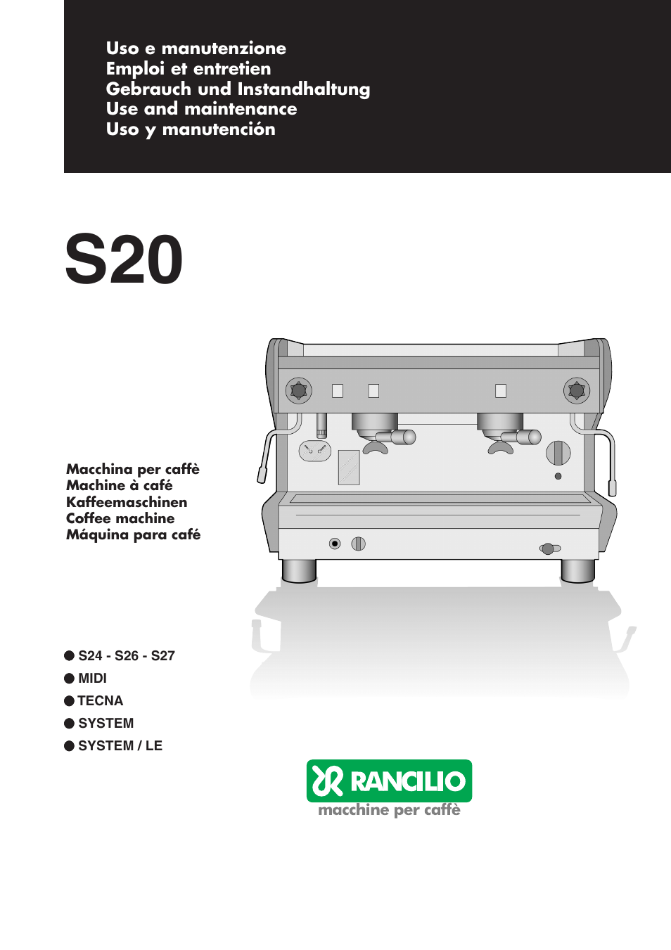 Rancilio S20 User Manual | 128 pages