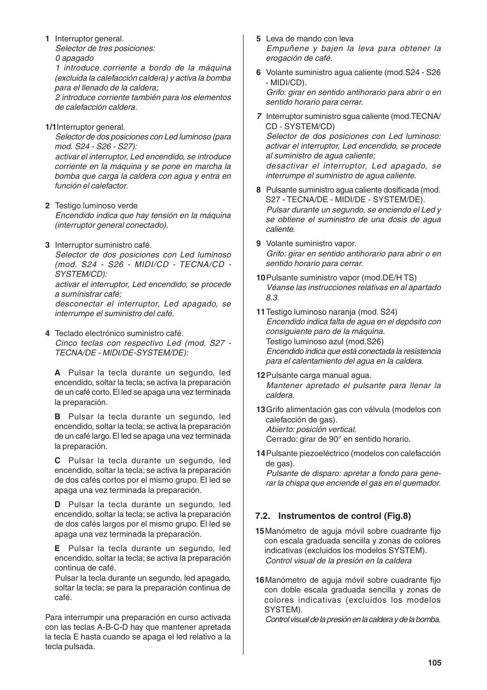 Rancilio S20 User Manual | Page 105 / 128