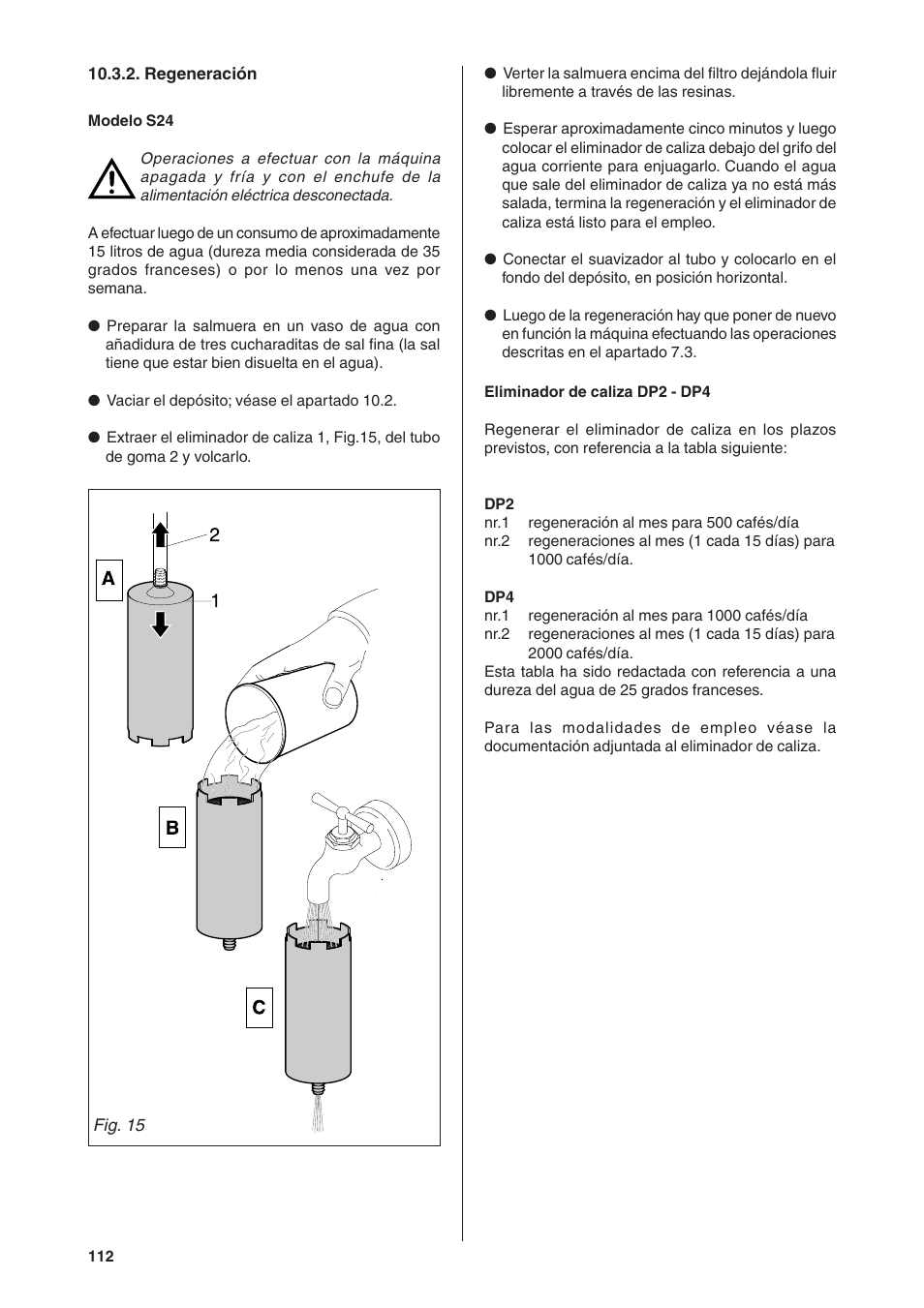 Rancilio S20 User Manual | Page 112 / 128