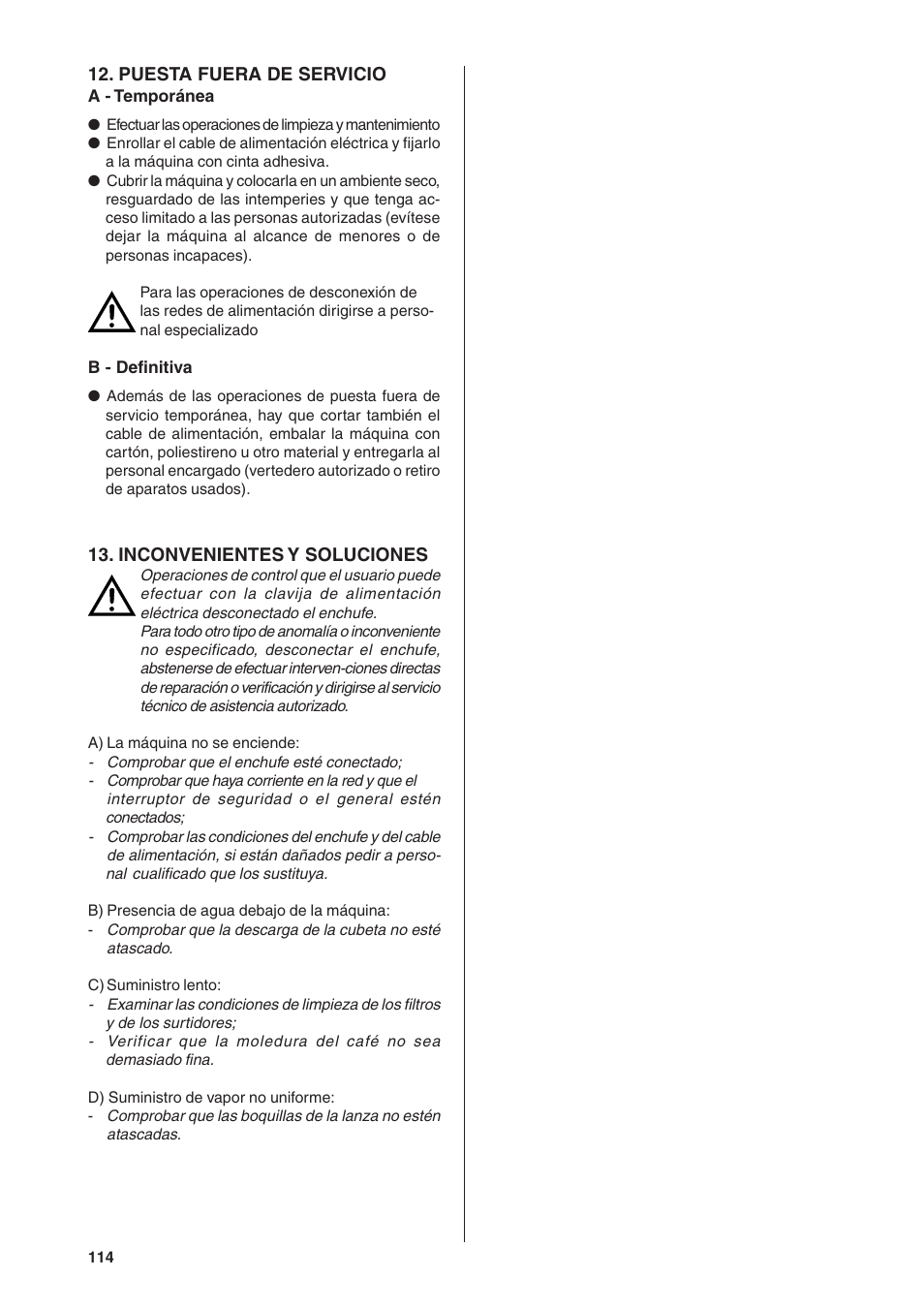 Rancilio S20 User Manual | Page 114 / 128