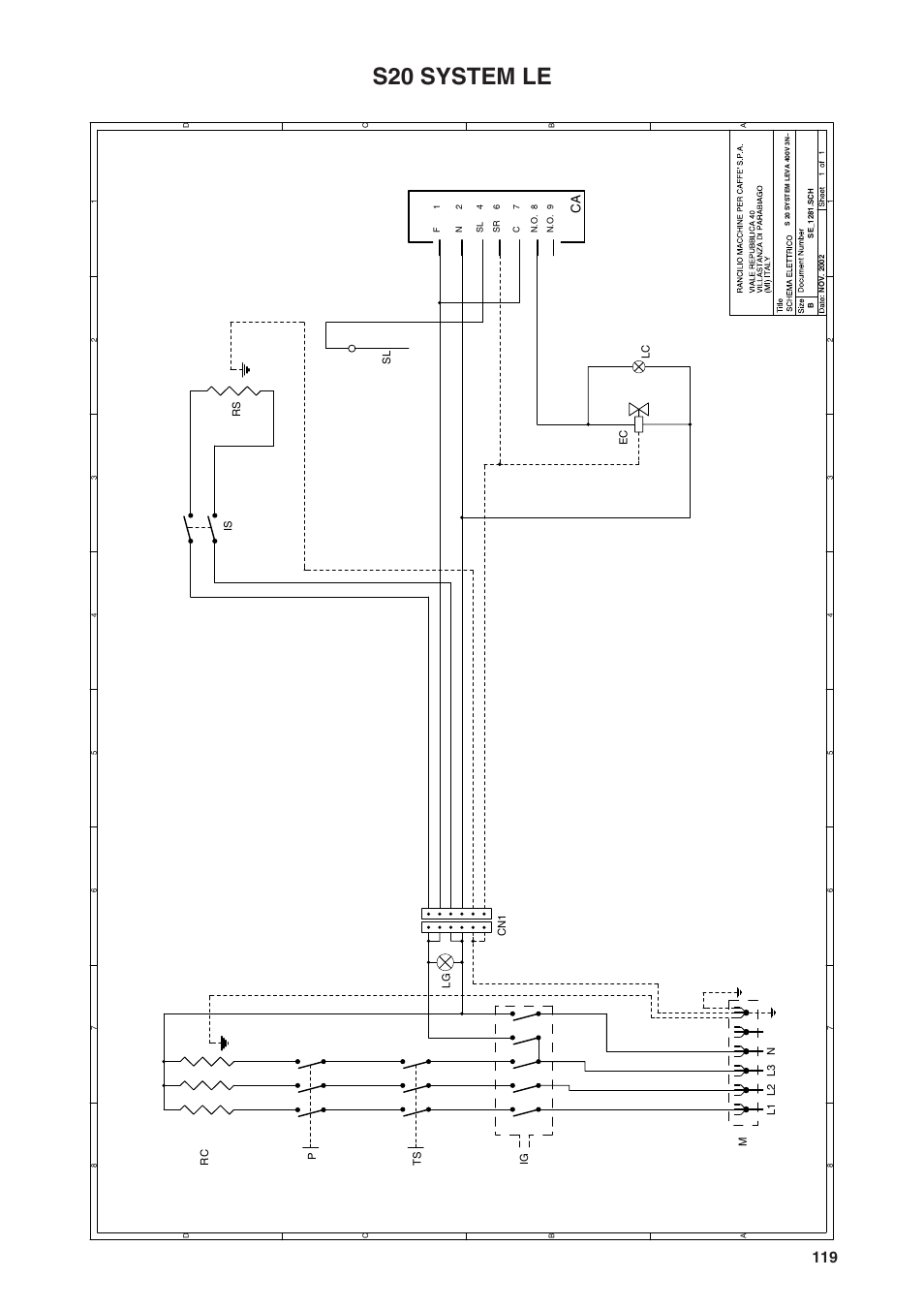 S20 system le | Rancilio S20 User Manual | Page 119 / 128