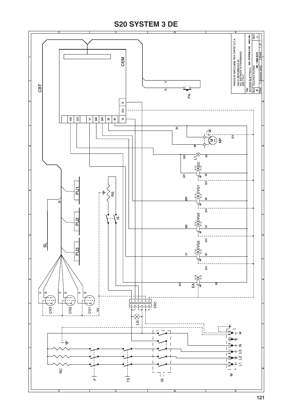 S20 system 3 de | Rancilio S20 User Manual | Page 121 / 128