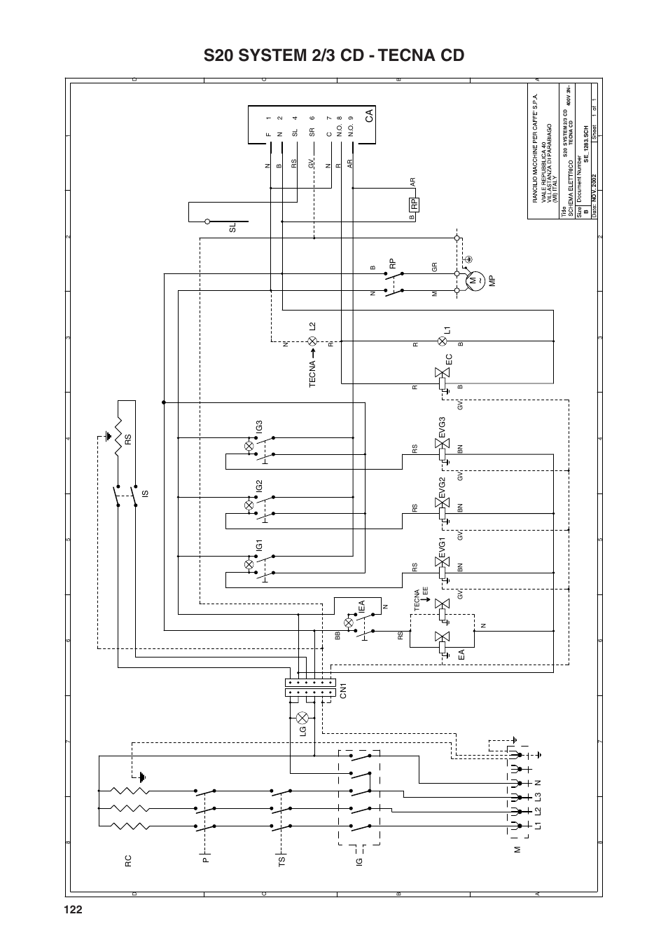 S20 system 2/3 cd - tecna cd | Rancilio S20 User Manual | Page 122 / 128