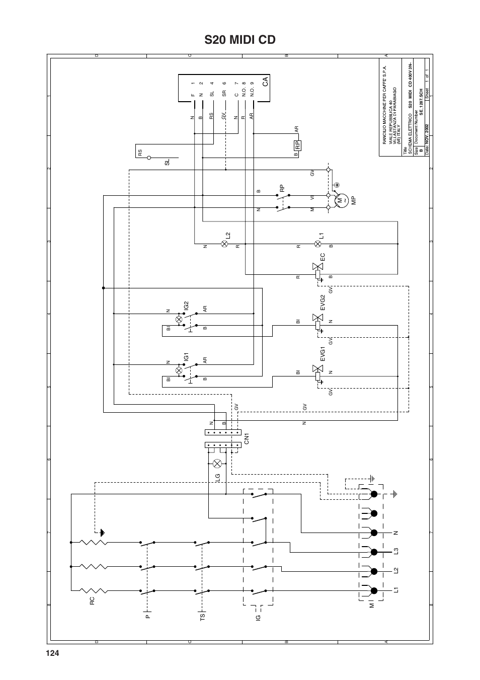 S20 midi cd | Rancilio S20 User Manual | Page 124 / 128