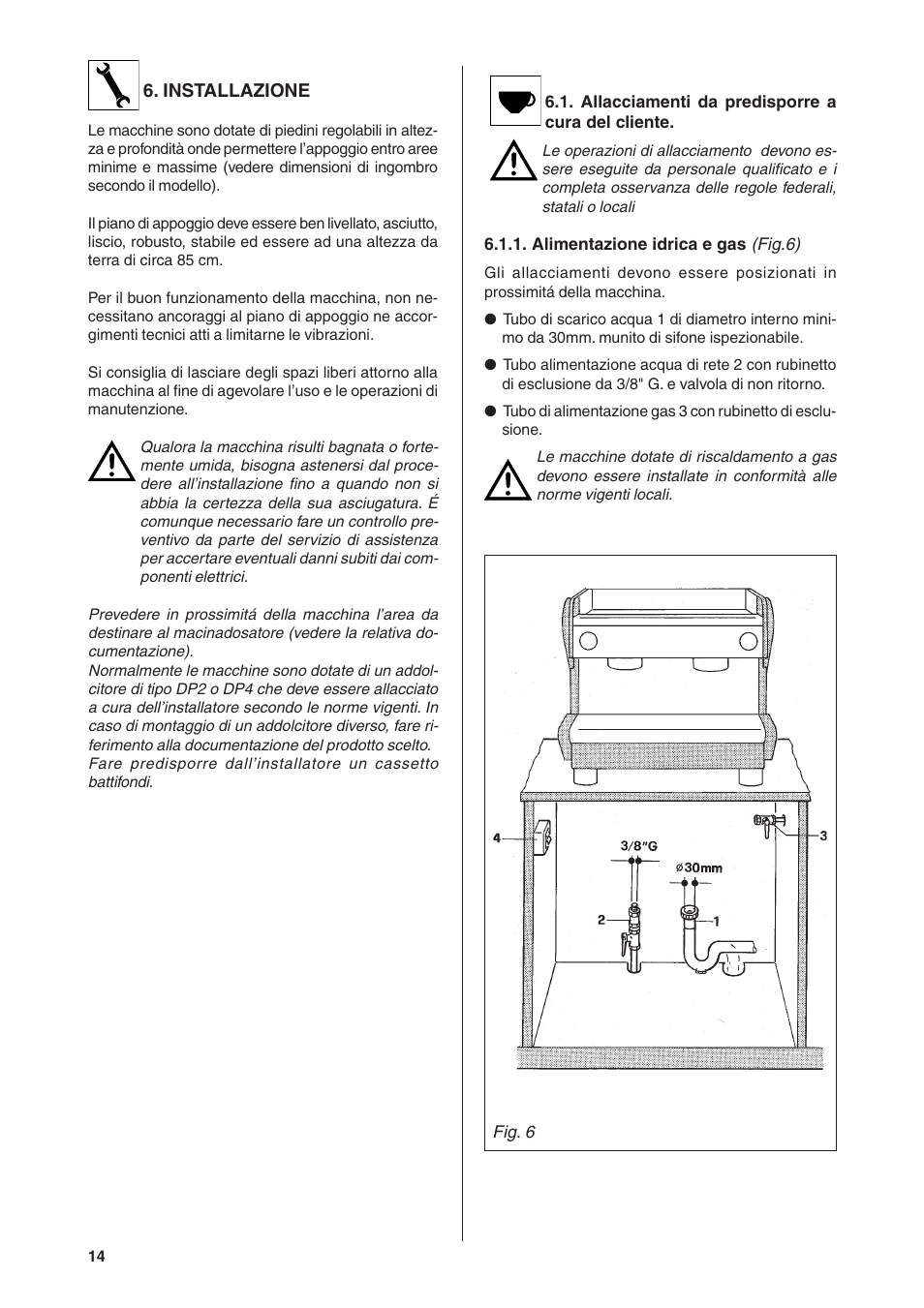 Rancilio S20 User Manual | Page 14 / 128