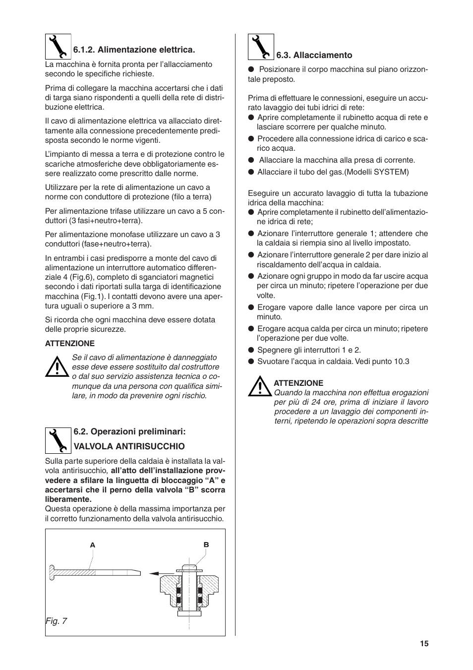 Rancilio S20 User Manual | Page 15 / 128