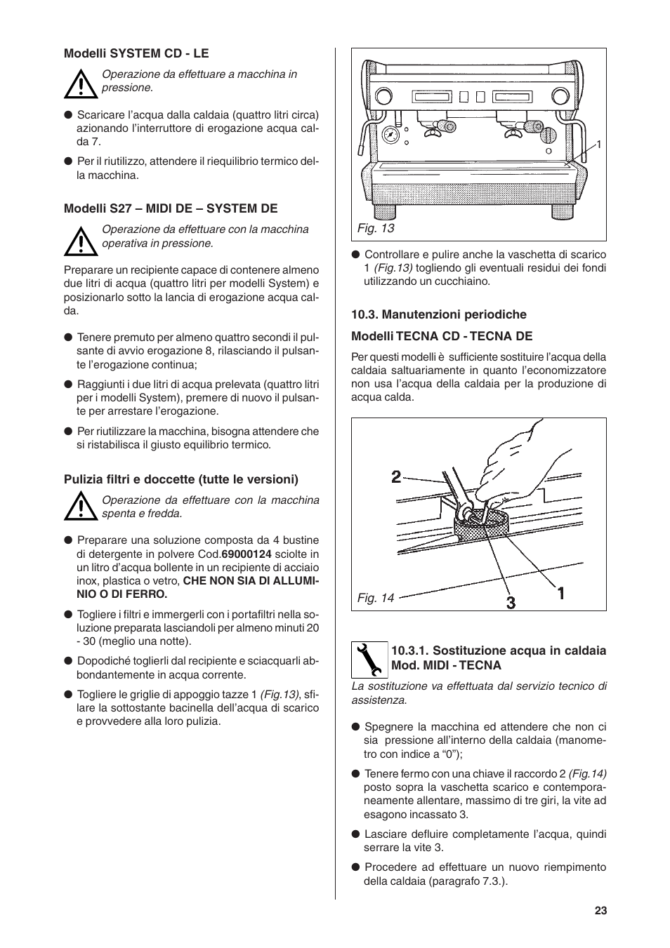 Rancilio S20 User Manual | Page 23 / 128