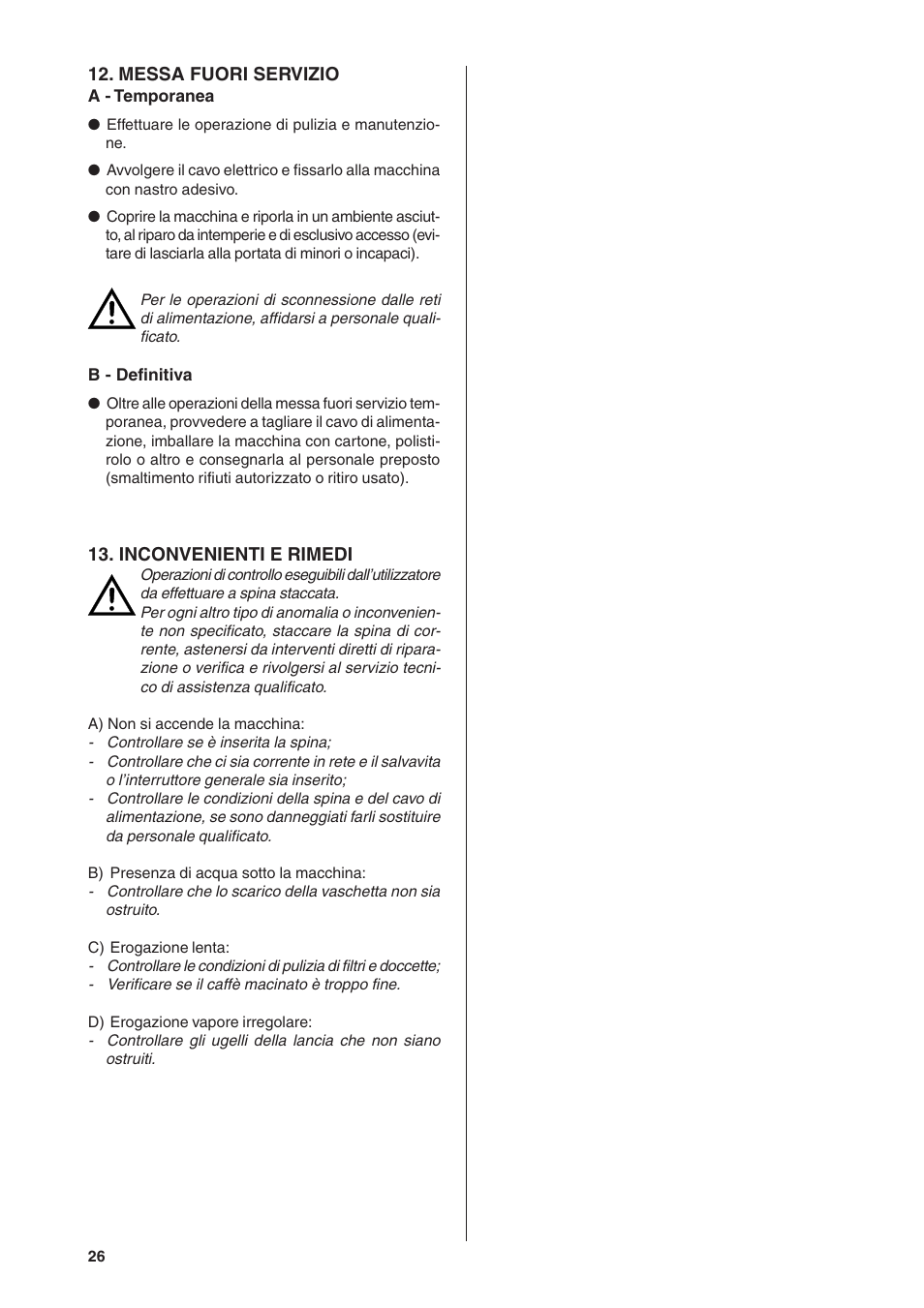 Rancilio S20 User Manual | Page 26 / 128