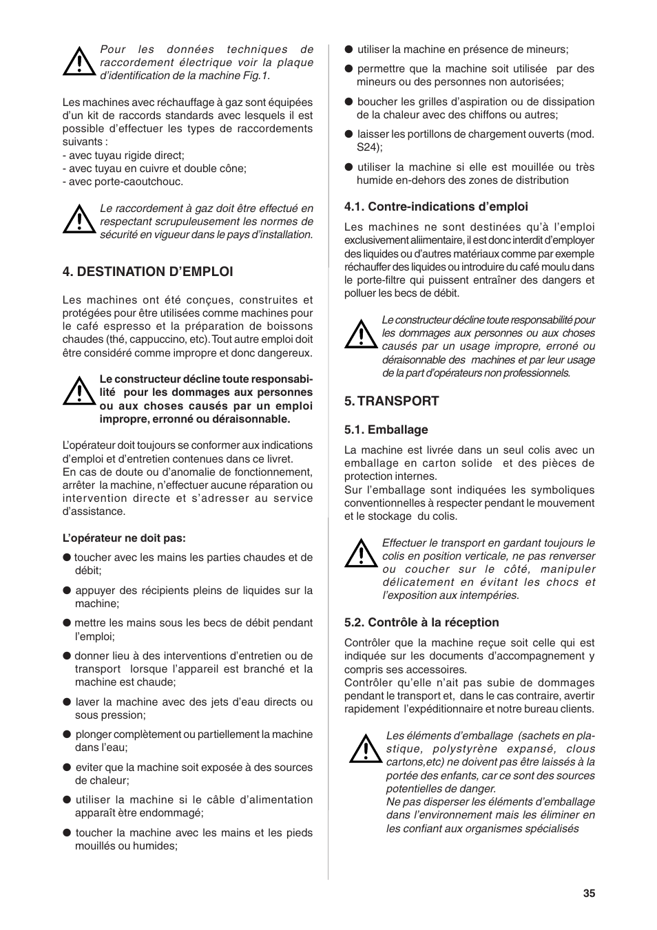 Rancilio S20 User Manual | Page 35 / 128