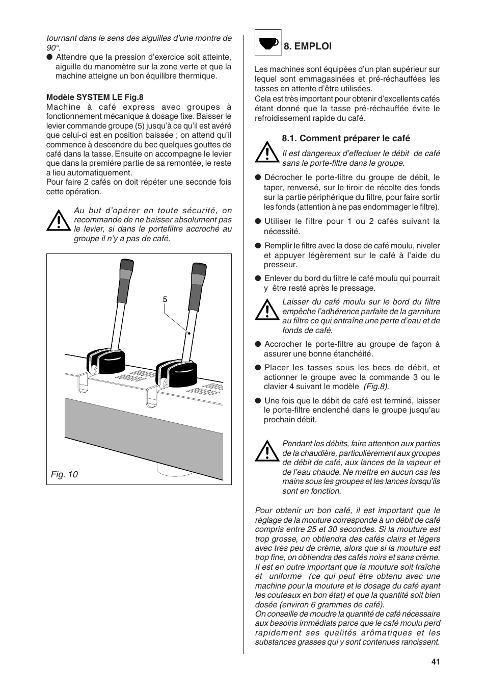 Rancilio S20 User Manual | Page 41 / 128