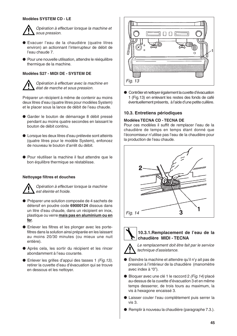 Rancilio S20 User Manual | Page 45 / 128