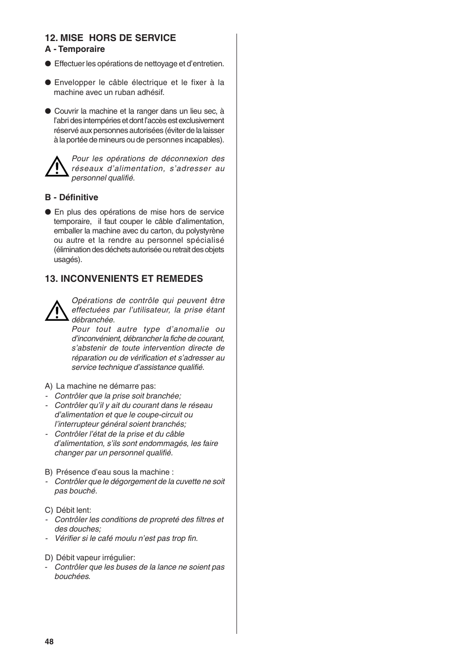 Rancilio S20 User Manual | Page 48 / 128
