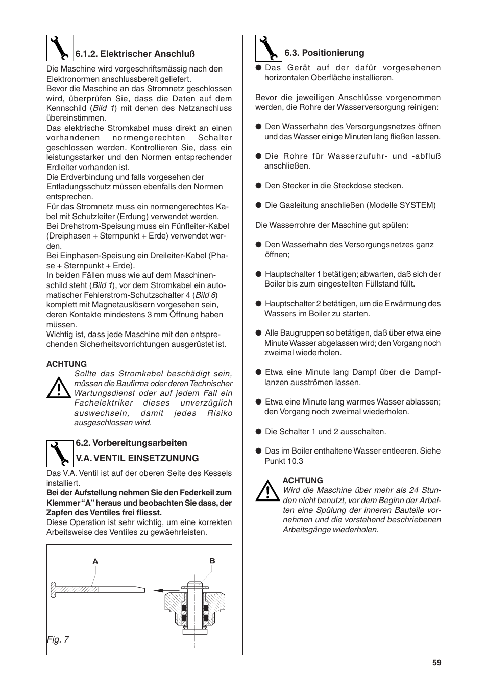 Rancilio S20 User Manual | Page 59 / 128