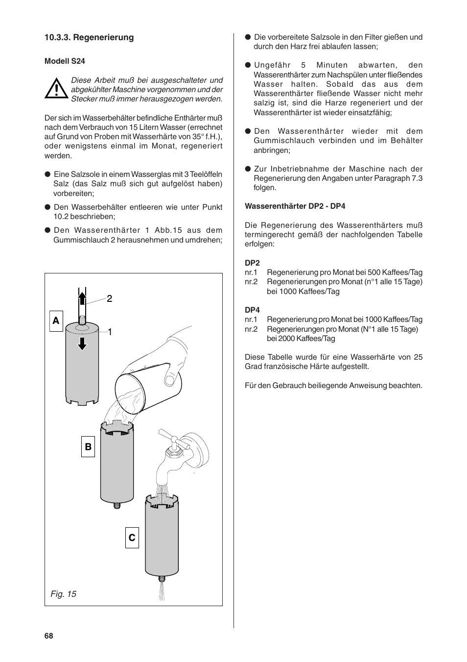 Rancilio S20 User Manual | Page 68 / 128