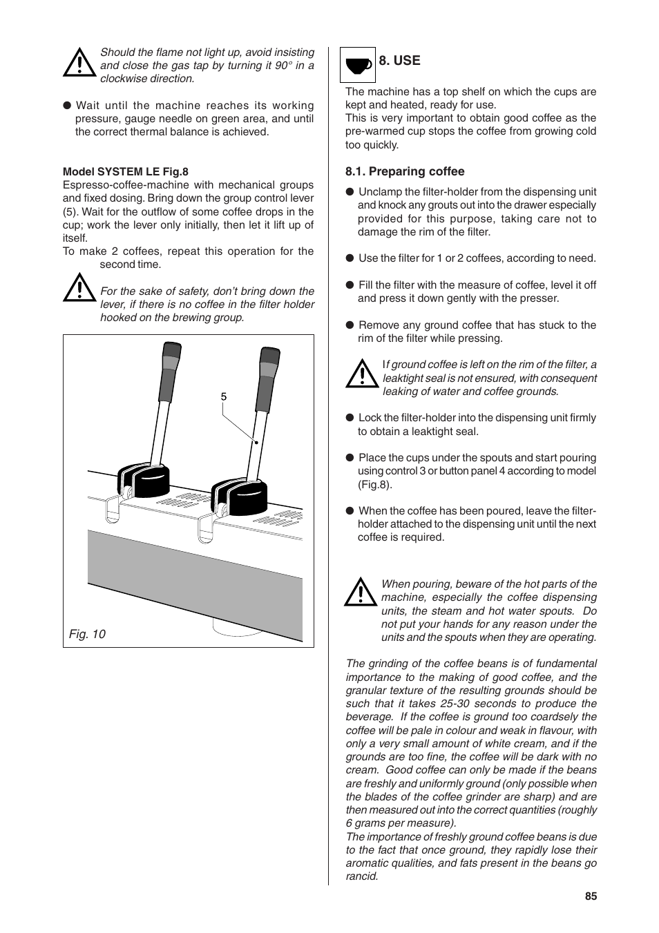 Rancilio S20 User Manual | Page 85 / 128