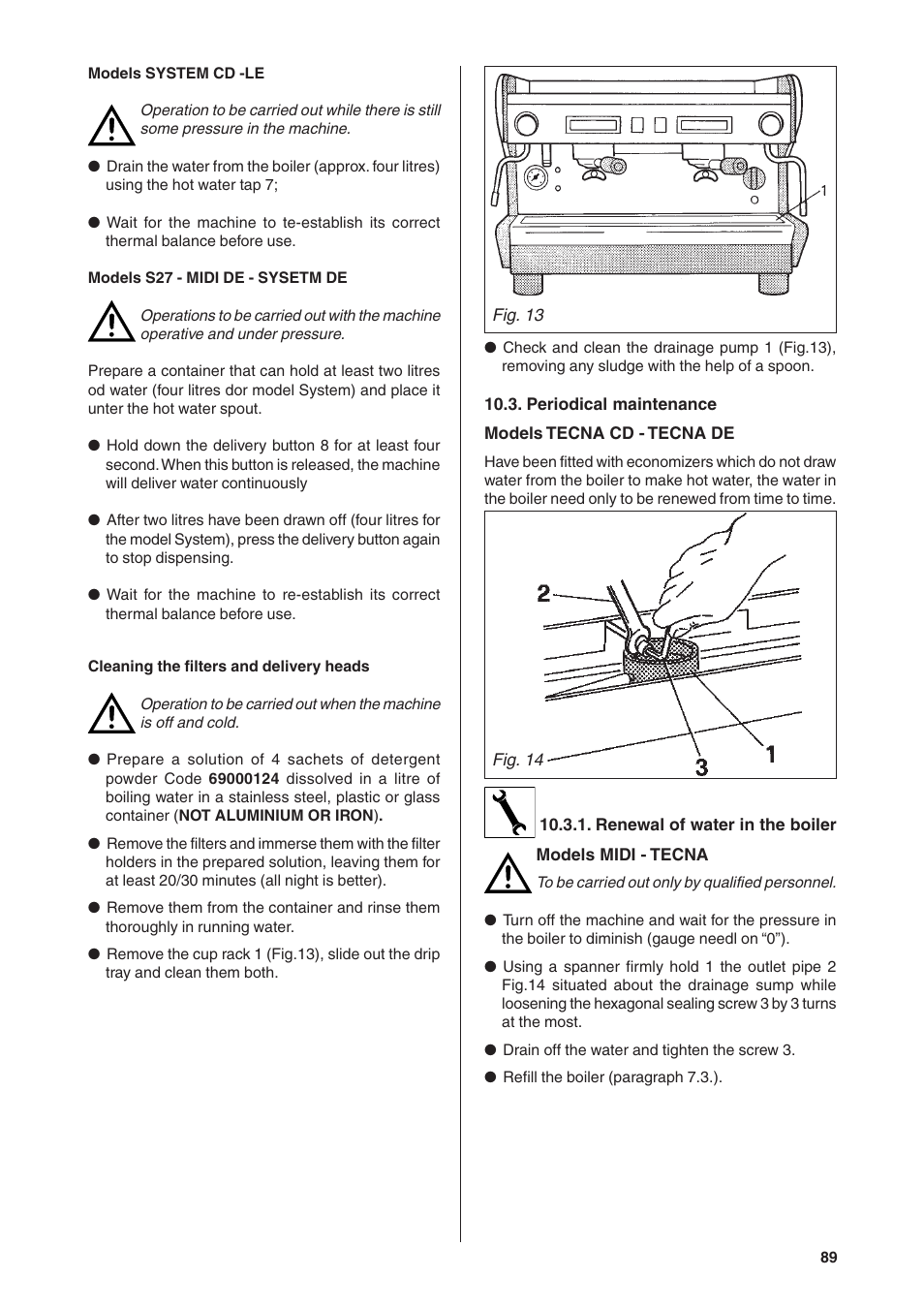 Rancilio S20 User Manual | Page 89 / 128