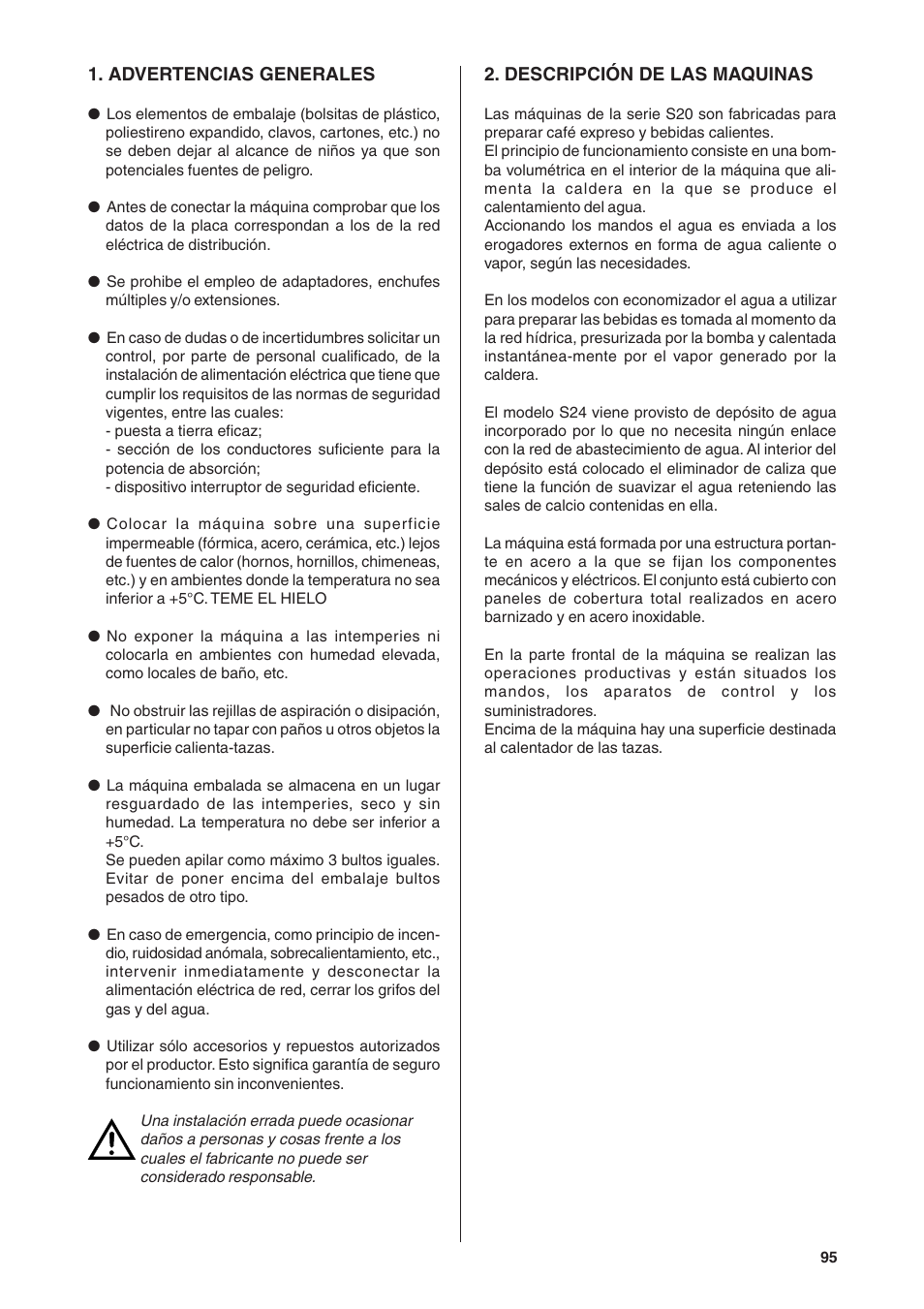 Rancilio S20 User Manual | Page 95 / 128