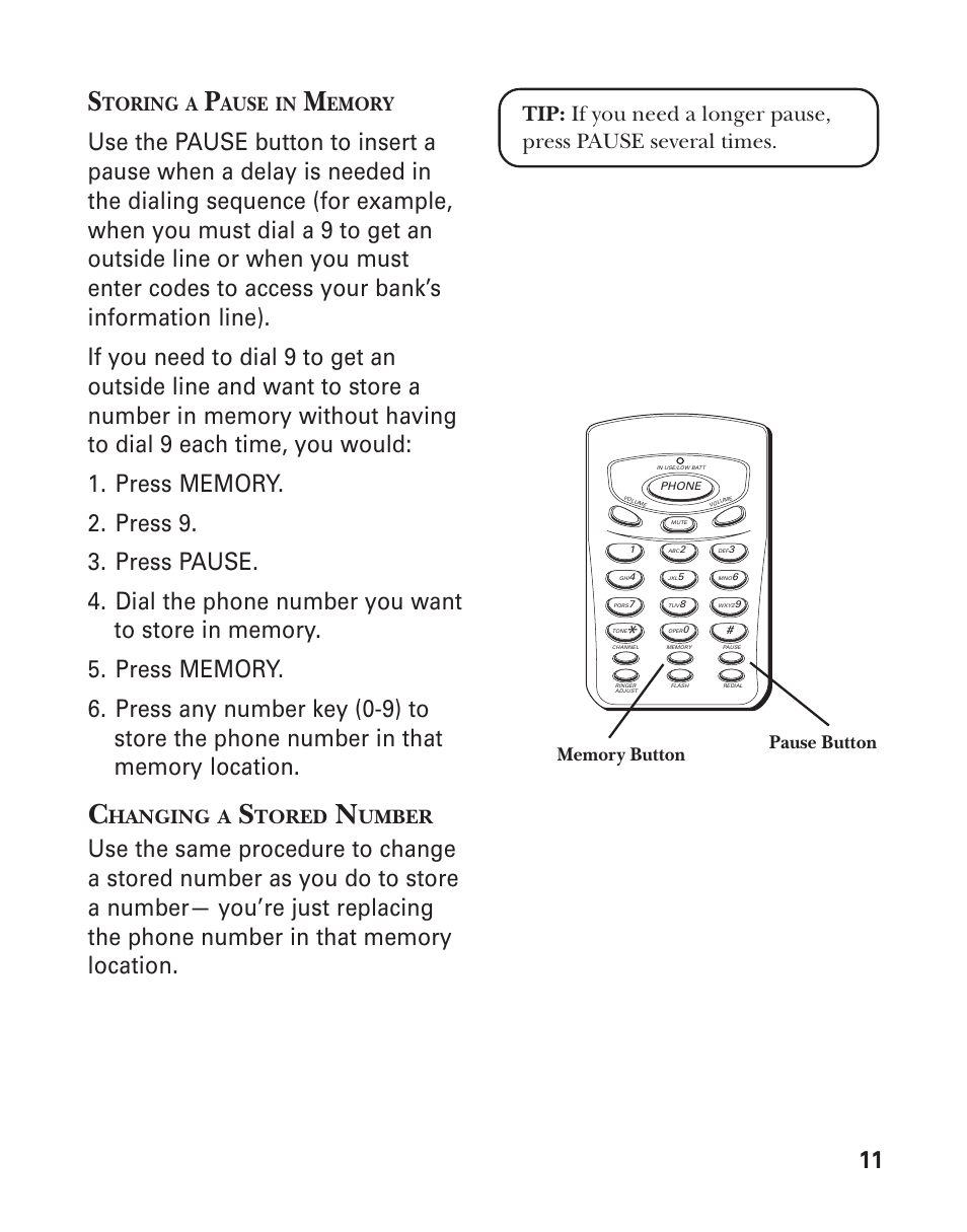 Toring, Ause, Emory | Hanging, Tored, Umber | RCA 2-9917/2-9918 User Manual | Page 11 / 20