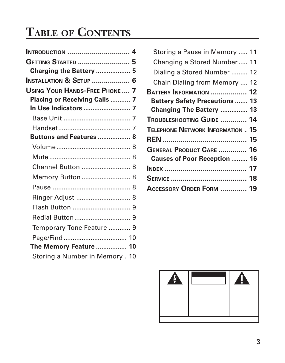 Able, Ontents | RCA 2-9917/2-9918 User Manual | Page 3 / 20