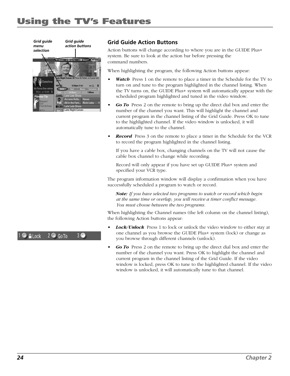 Using the tv’s features | RCA F19442 User Manual | Page 26 / 64