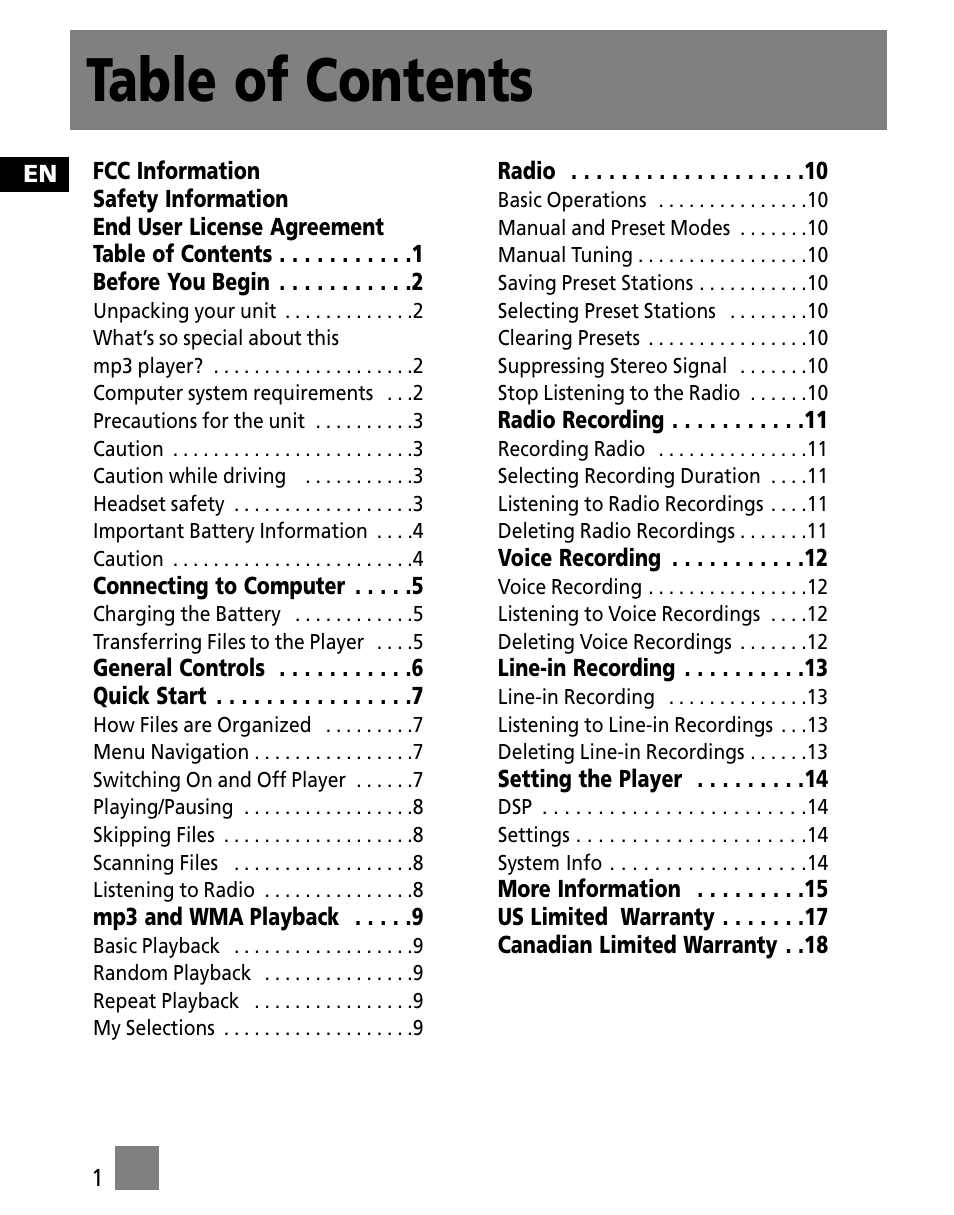 RCA TC1500FM User Manual | Page 10 / 48