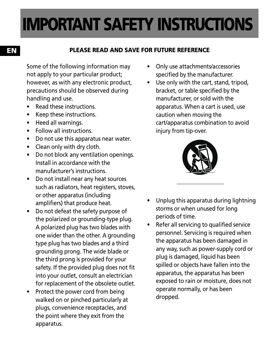 Important safety instructions | RCA TC1500FM User Manual | Page 4 / 48