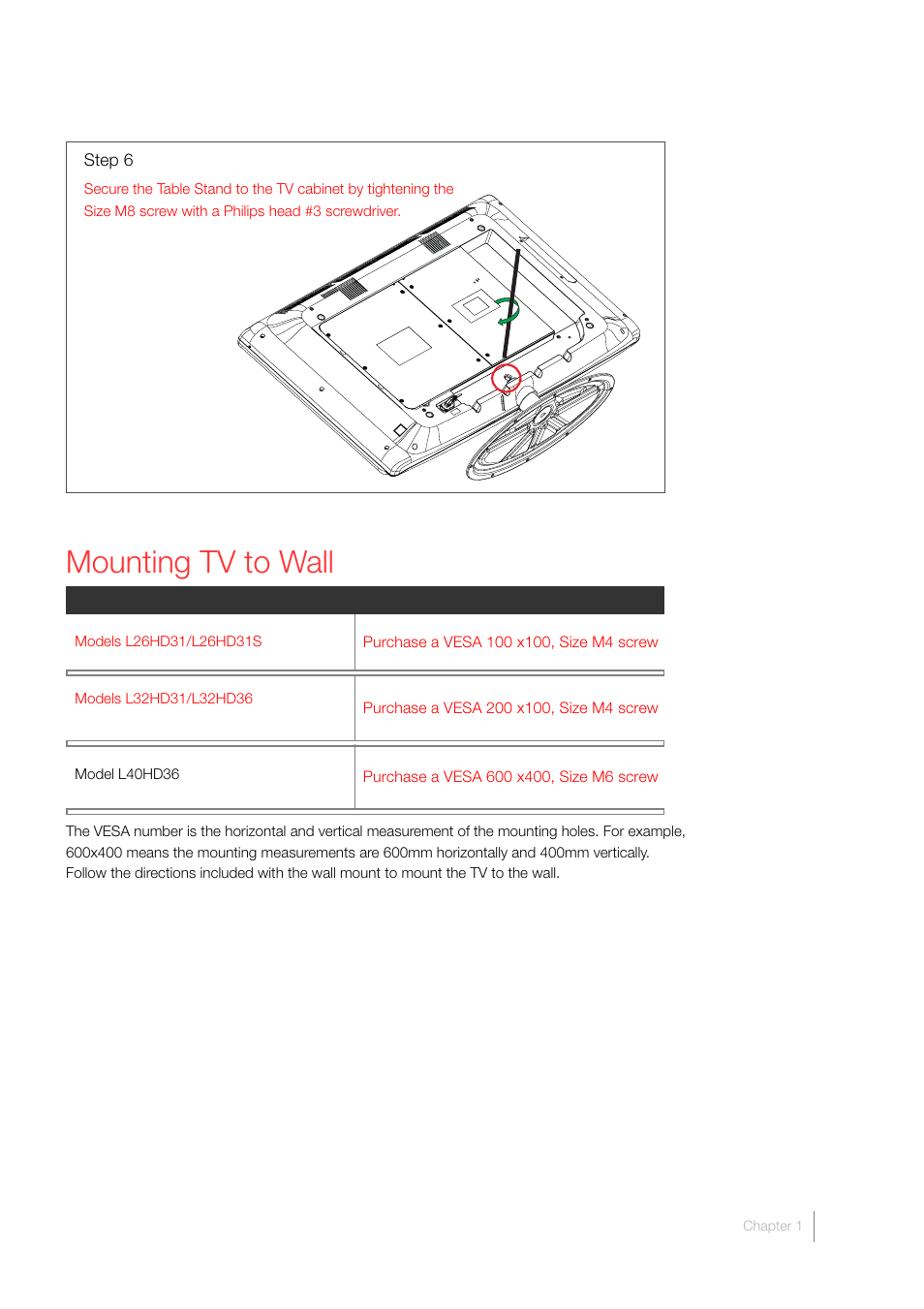 Mounting tv to wall | RCA LCD FLAT PANEL HDTV User Manual | Page 13 / 52