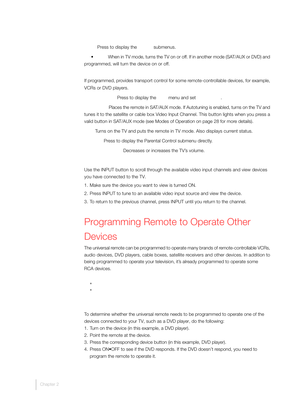 Programming remote to operate other devices | RCA LCD FLAT PANEL HDTV User Manual | Page 26 / 52