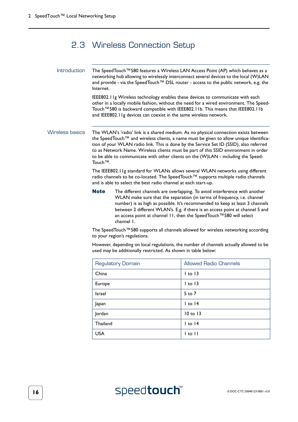 3 wireless connection setup, Introduction, Wireless basics | Wireless connection setup | RCA 580 User Manual | Page 18 / 104