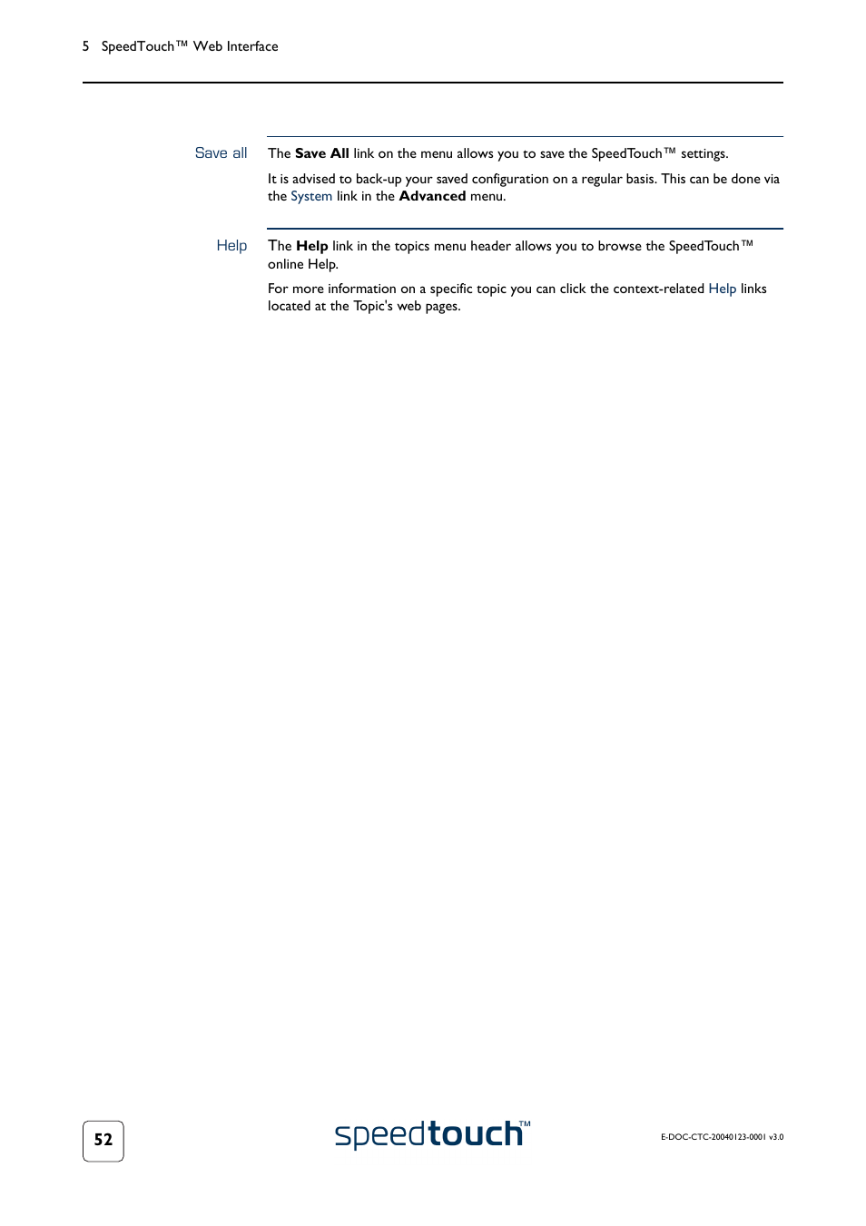 Save all, Help | RCA 580 User Manual | Page 54 / 104