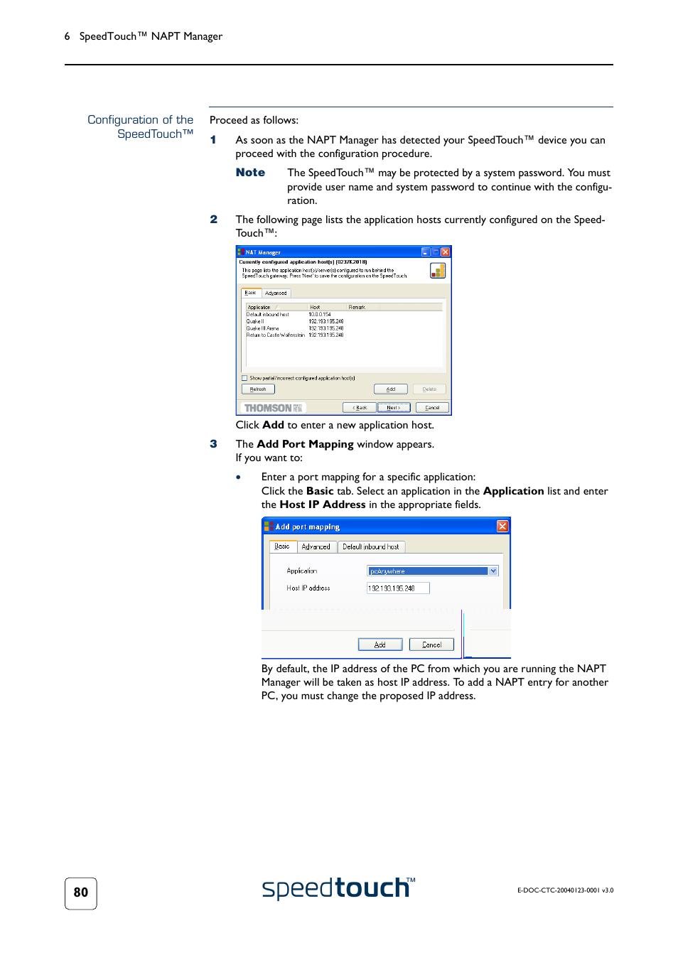 Configuration of the speedtouch | RCA 580 User Manual | Page 82 / 104