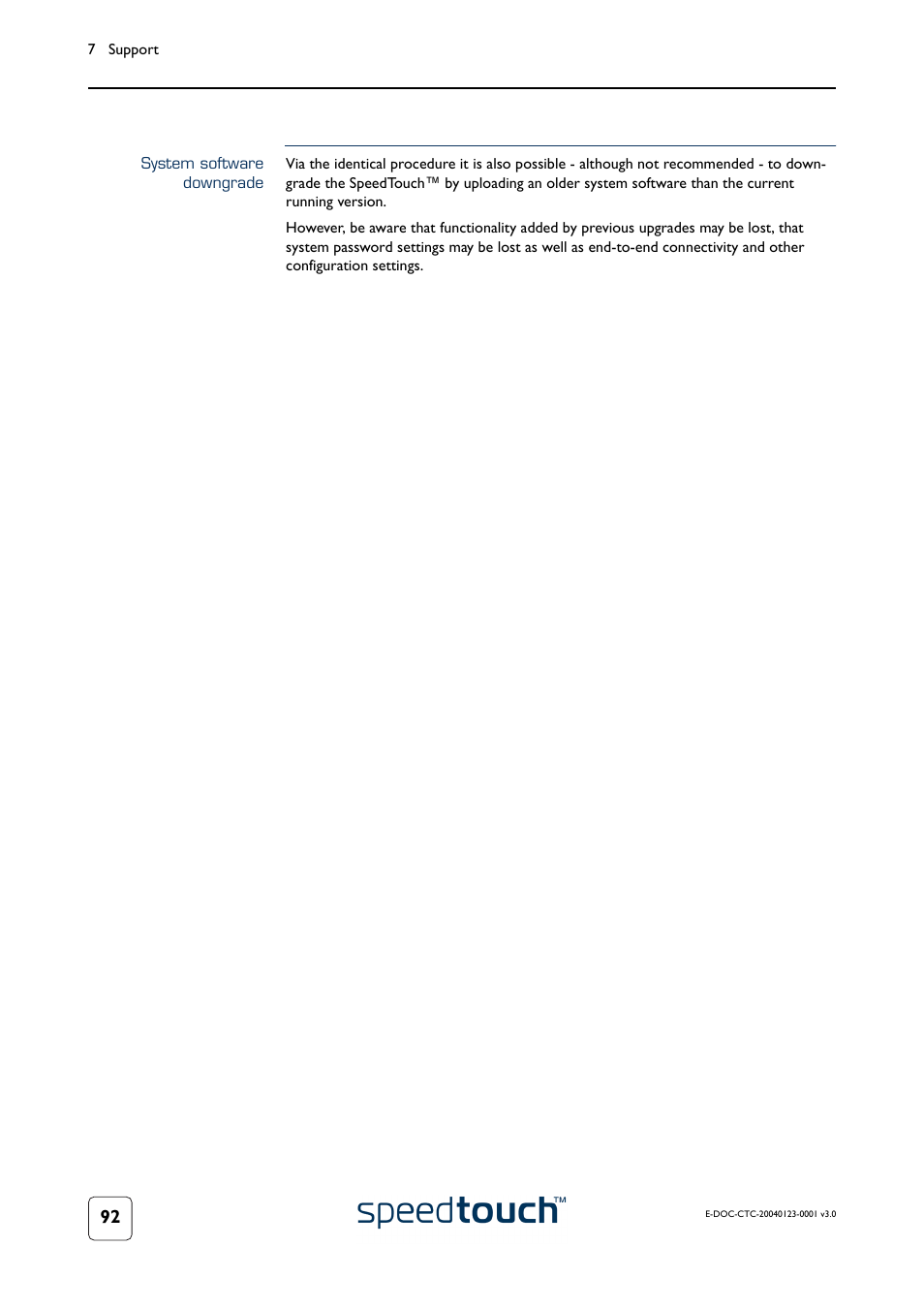 System software downgrade | RCA 580 User Manual | Page 94 / 104