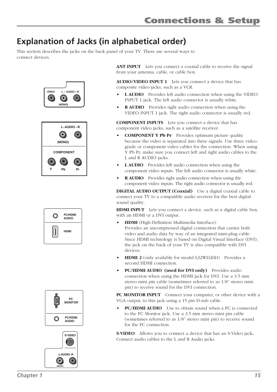 Chapter 1 15 | RCA L32WD26D User Manual | Page 15 / 44