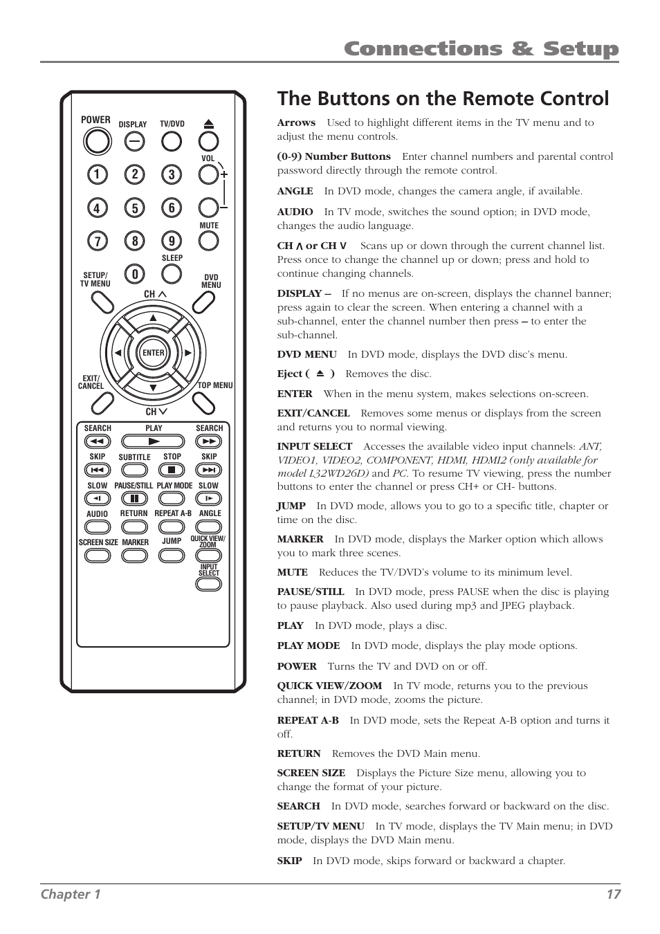 Chapter 1 17 | RCA L32WD26D User Manual | Page 17 / 44